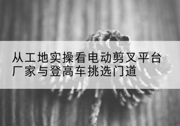 临朐电动剪叉升降平台厂家-从工地实操看电动剪叉平台厂家与登高车挑选门道